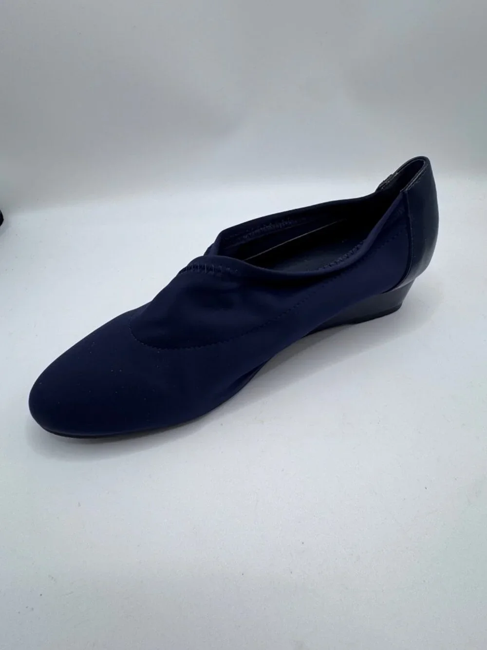 Angel Steps Navy Blue Slip-On Wedge Shoes Size 9.5M Comfortable All-Man-Made Mat